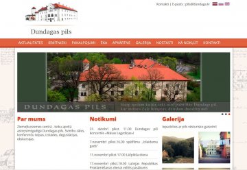 Pils interneta lapas ekrānuzņēmums