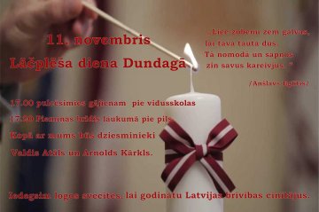 Lāčplēša dienas afiša Dundagai